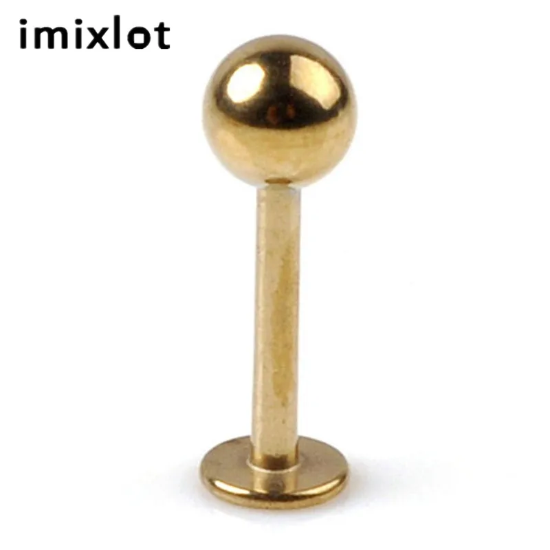 Imixlot розовое золото цвет хирургическая сталь Tragus Лабрет Бар пупка язык пирсинг