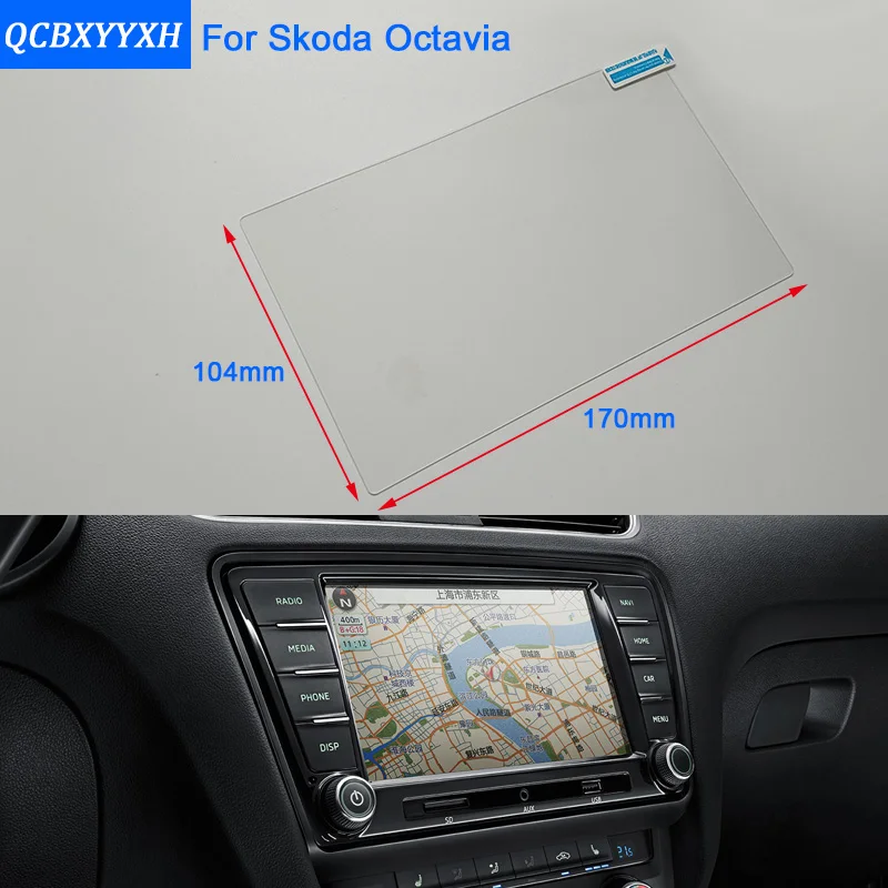 Стеклянная защитная пленка QCBXYYXH для Skoda Octavia 2007 2019 Стайлинг автомобиля GPS