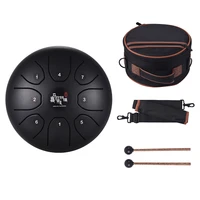 8 inch tongue drum c key compact size 8 tone hand pan drum steel percussion instrument with drum mallets carry bag