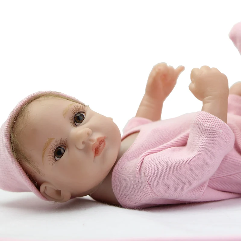 Реалистичные миниатюрные куклы реборны силиконовые виниловые на все тело 27 см
