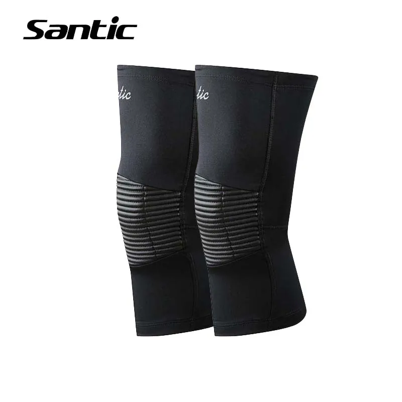 Наколенники Santic Pro для велоспорта, 1 пара, зимние, флисовые, ветрозащитные, спортивные, велосипедные, наколенники