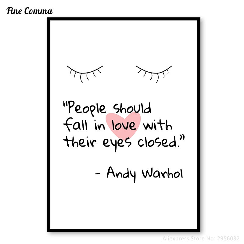 Рисунок на холсте с цитатами Энди Уорхола черно-белая Настенная картина плакат