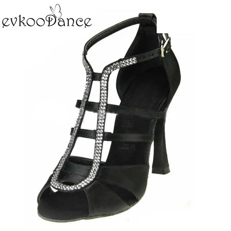 New Style Zapatos De Baile Comfortable Satin Latin Dance Shoes Women 10 cm High Heel Size Us 4-12 With Rhinestone NL152 | Спорт и