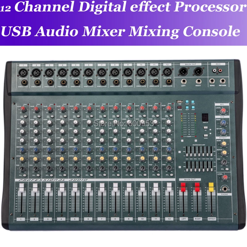 Миксер MiCWL 12 каналов миксер консоль Processador de efeitos digitais mistura mixagem Audio|Усилители