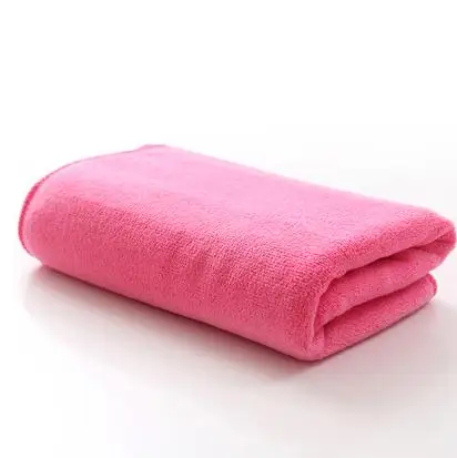 Pink Мягкое пляжное полотенце из микрофибры для плавания, банное полотенце для тела, полотенце для лица, для салона красоты или парикмахерской, высокоабсорбирующее одноцветное полотенце - Цвет: Pink