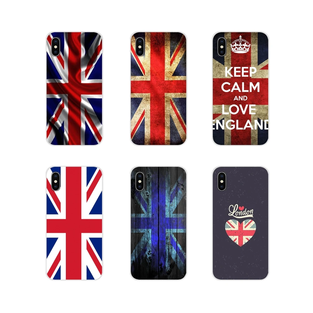 Аксессуары для телефонов с британским флагом Union Jack чехлы Apple iPhone X XR XS MAX 4 4S 5 5S 5C SE 6