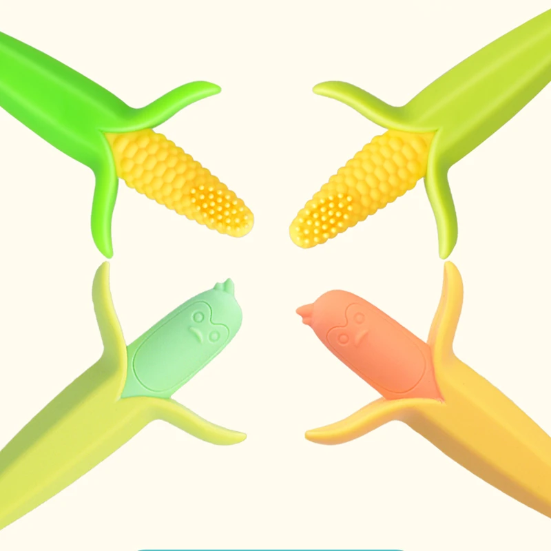 Детская силиконовая учебная зубная щетка BPA Free Corn Shaped безопасный Прорезыватель
