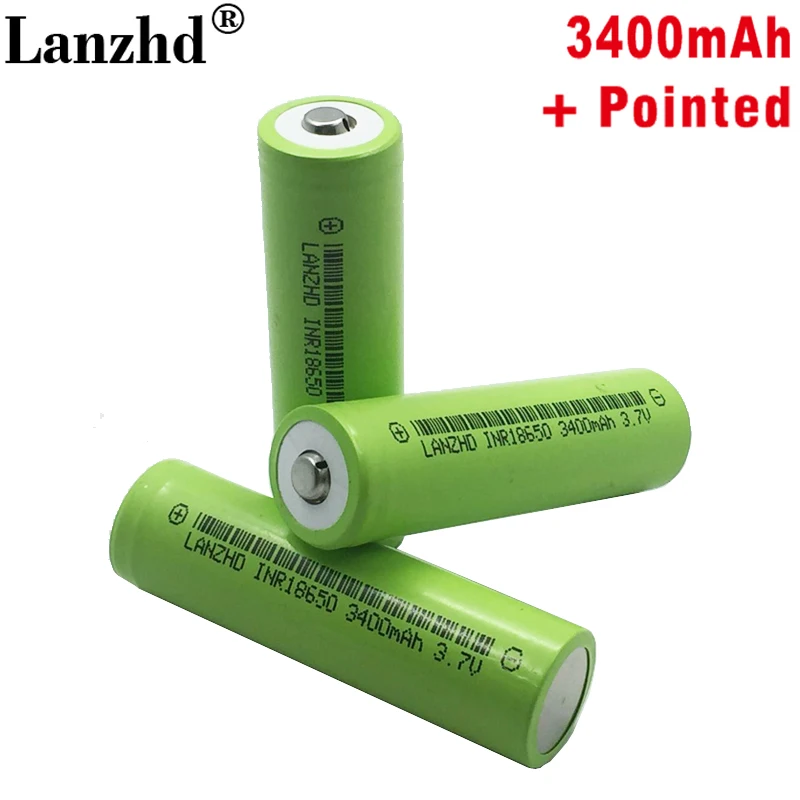 18650 3,7 v 3400 mah литиевая аккумуляторная батарея INR18650 с острым для аккумулятор 18650 li ion 3,7 v(1-10 шт