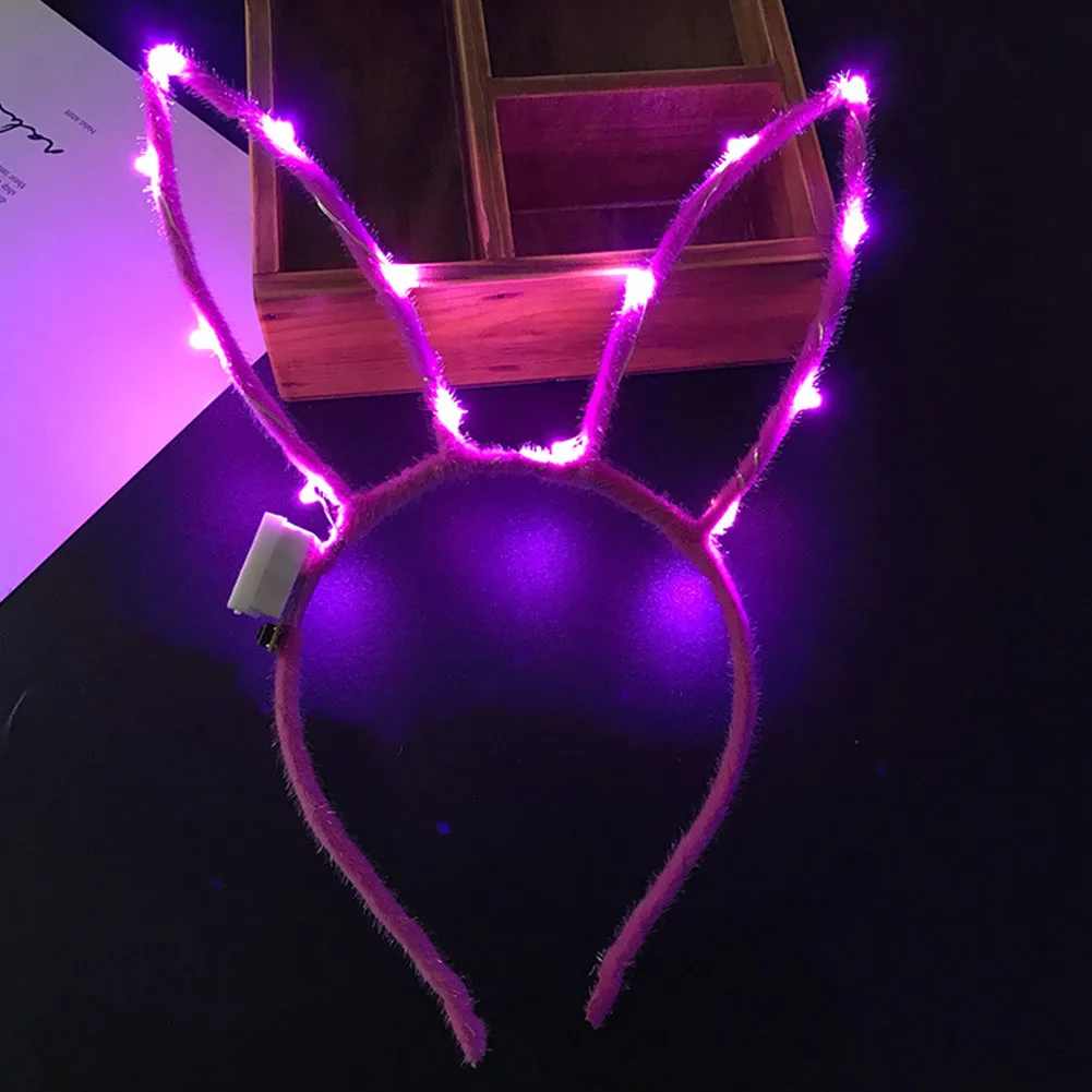 Gift Flashing Party Glowing Supplies Band Rabbit Ears Hoop Women LED Effect Festival Lovely Hair Accessories Cute | Дом и сад