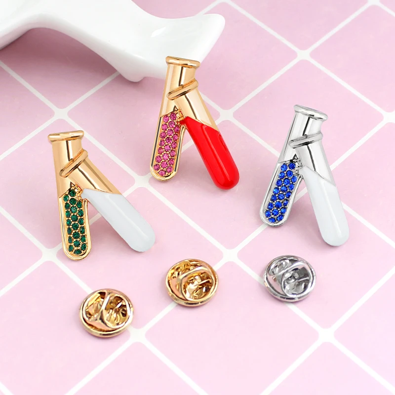Тестовая трубка значок Pin химический эксперимент инструмент Хрустальная