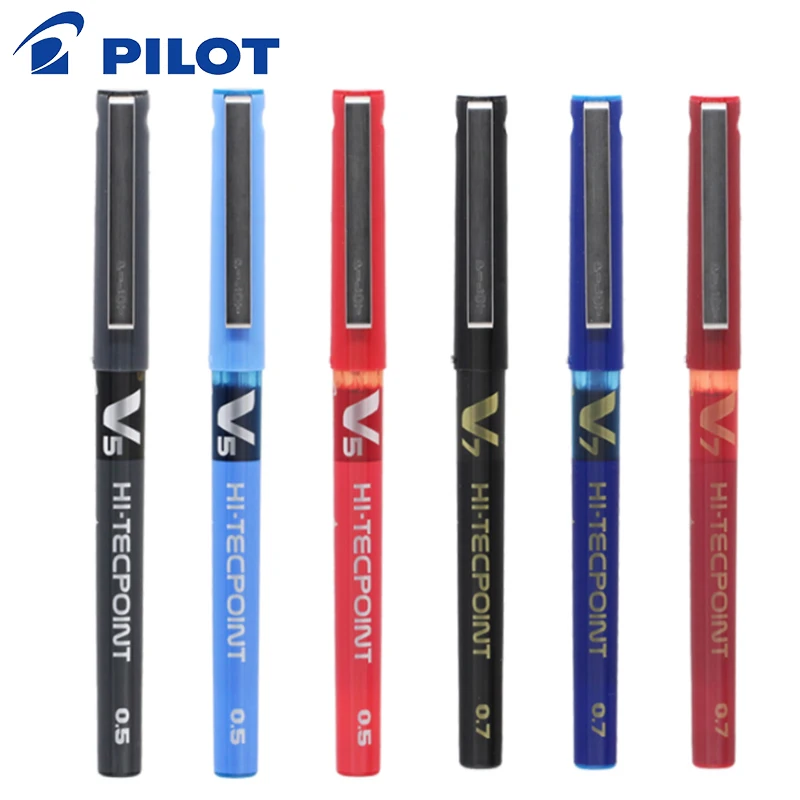 5 шт./лот, гелевые ручки Pilot BX-V5/V7, 0,5 мм/0,7 мм, высокое качество, многоцветные чернила, школьные и офисные канцелярские принадлежности, принадлежности для письма