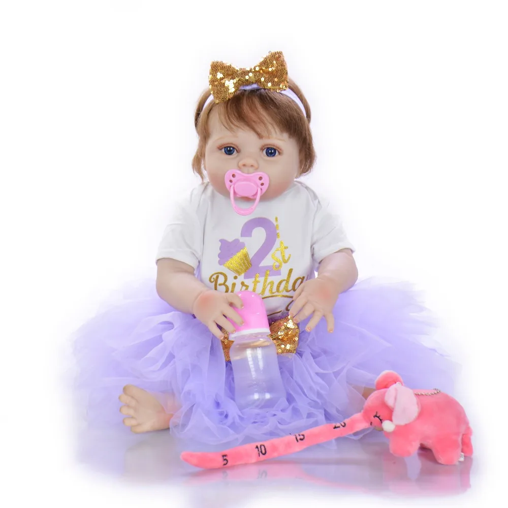 vinyl bebes reborn dolls girl silicone body doll 55cm dollmai 2019 Newest design Realistic boneca toys for Girl Christmas Gift | Игрушки и