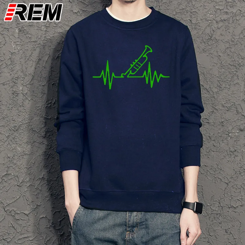 

REM Trumpet Heartbeat Men Funny Printed Cotton long Sleeve Hoodies, Sweatshirts Summer Hip Hop Under Tops Camisetas
