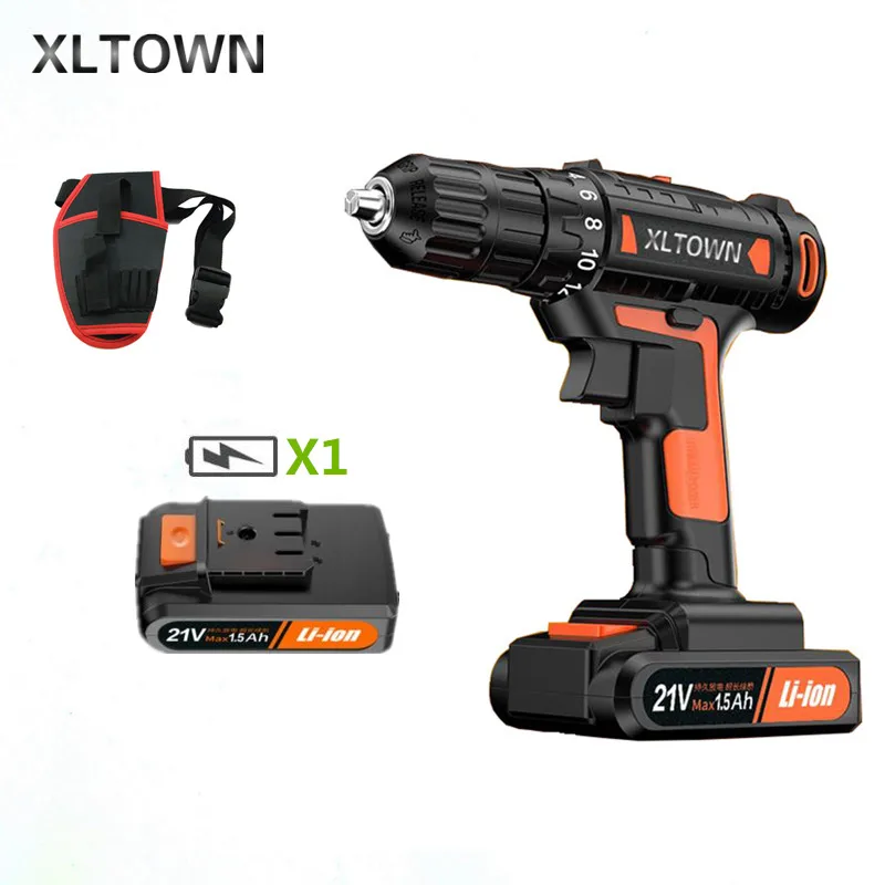 Xltown 21 в плоская нажимная Мини дрель перезаряжаемая литиевая батарея