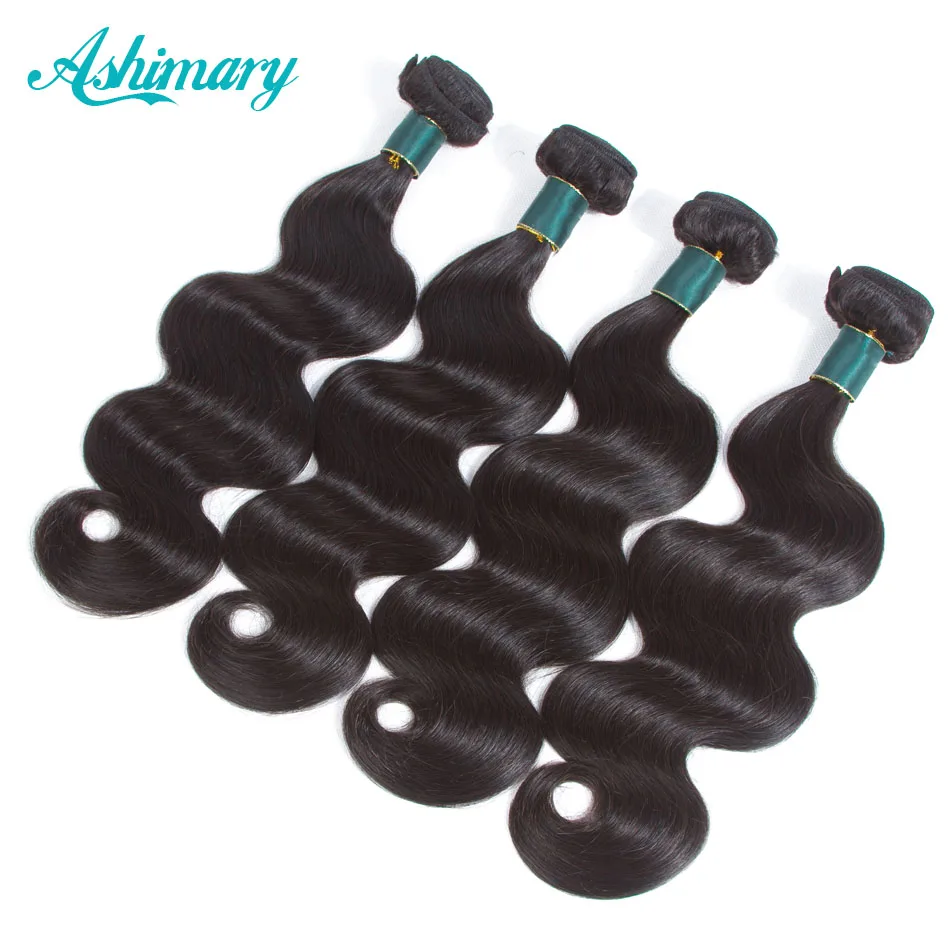 Ashimary Brazilian Body Wave Hair Bundles Deals 1/3/4 Pcs Human Hair Bundles Weave 8-28 inch Remy Hair Extensions