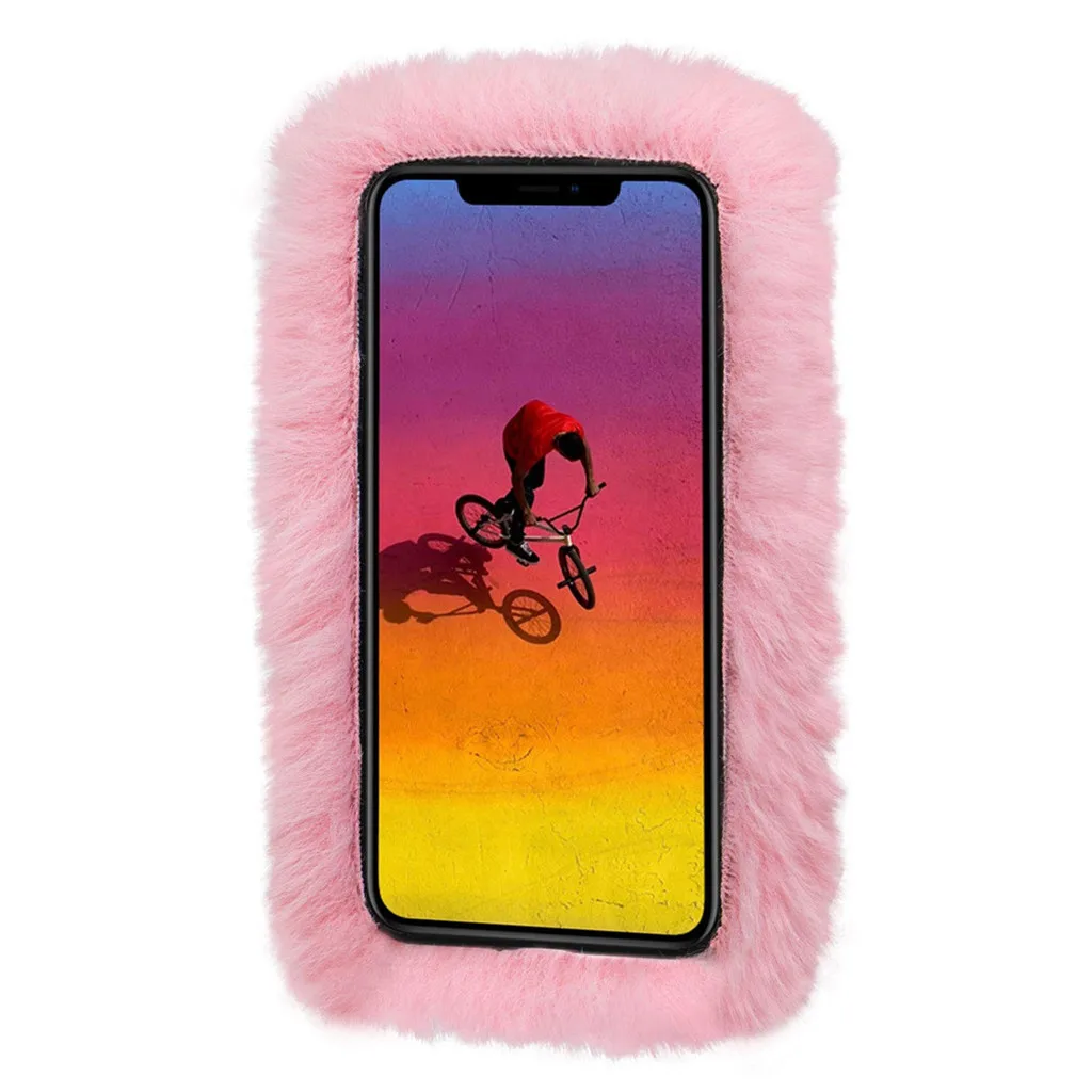Для iPhone XR 6,1 дюймов чехол для телефона двухрядный плюшевый ударопрочный чехол для мобильного телефона# P3