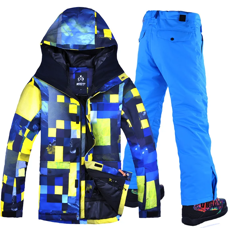 

Men Ski Suit Winter Brands High Quality Windproof Waterproof Warmth Snow Jackets and Pants Men Skiing and Snowboarding Suits