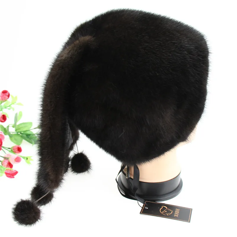 Русская зимняя меховая шапка для женщин из натурального меха норки с