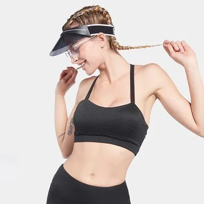 Black Sports Bra Спортивный бюстгальтер с подкладкой Йога Спортивный Топ с увеличением объема(Для женщин Фитнес Высокая ударная Спортивное нижнее белье для бега для спортивной тренировки спортивный бюстгальтер спортивная одежда - Цвет: Black Sports Bra