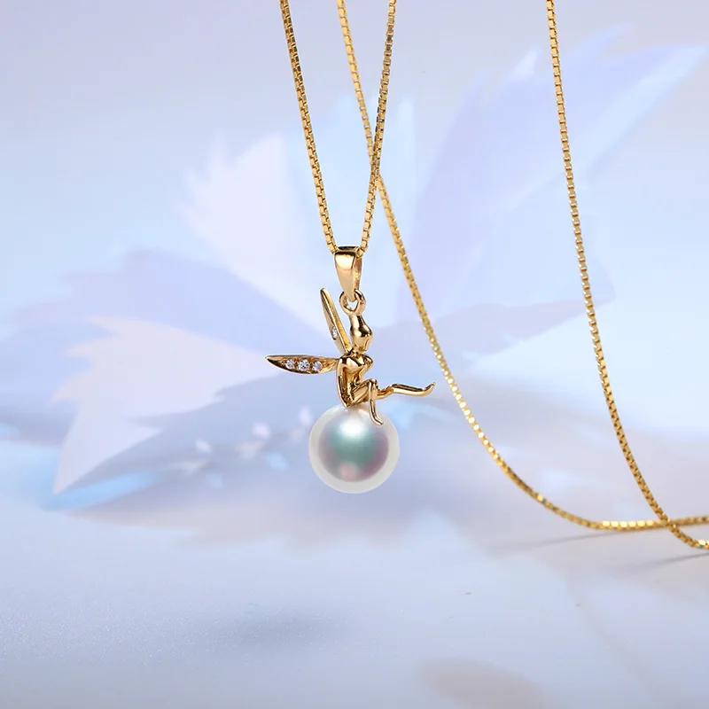 Angeperle Akoya кулон Цепочки и ожерелья Для женщин подарок на день рождения дух крыла