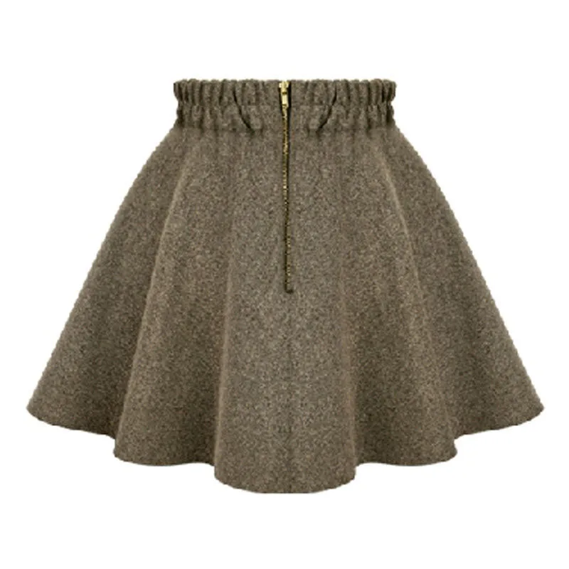 Новинка 2017 зимние женские юбки с высокой талией Женская шерстяная юбка миди