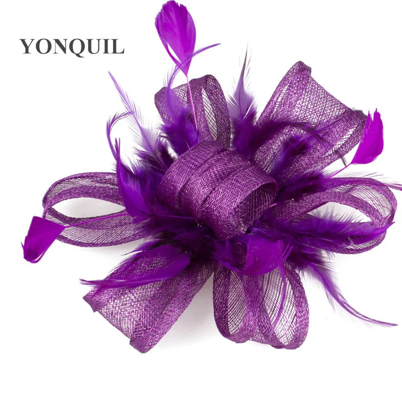 

Beige Sinamay Fascinators Headwear Colorful Mesh Feather Race Show Hair Accessories Millinery Cocktail Hats High Quality MYQ073