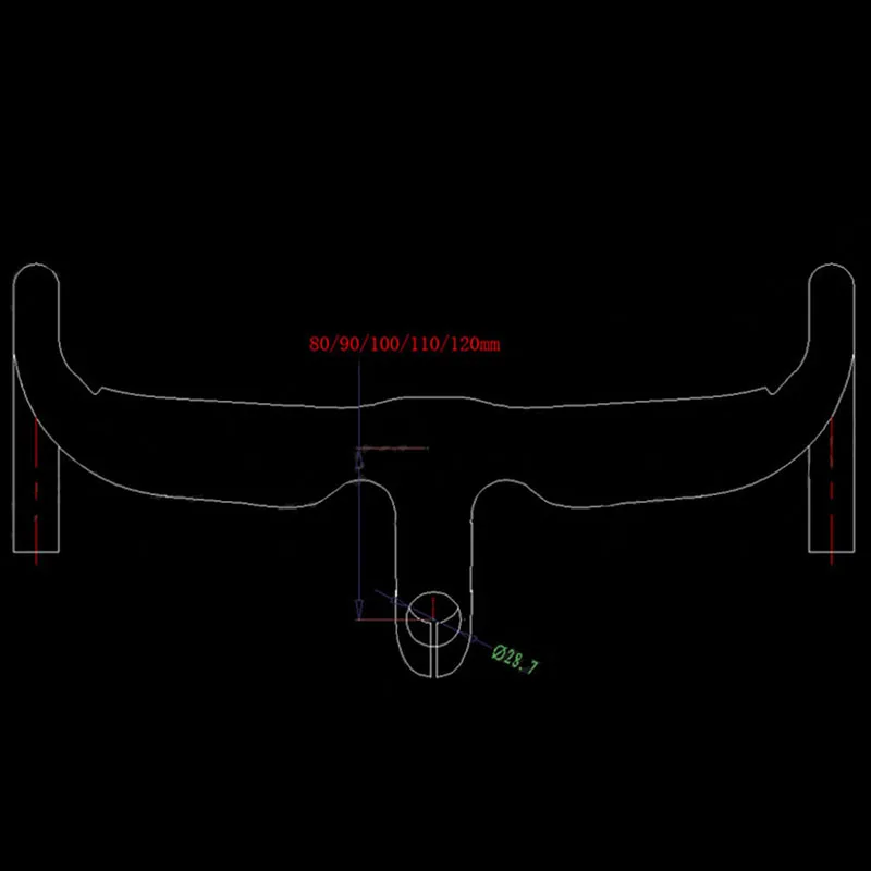 Руль велосипедный из углеродного волокна матовый/глянцевый цельный