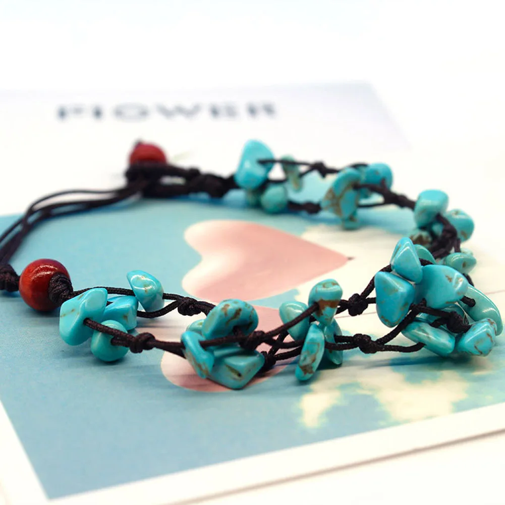 Новая мода многослойная каменная Подвеска плетеная веревка ручной работы