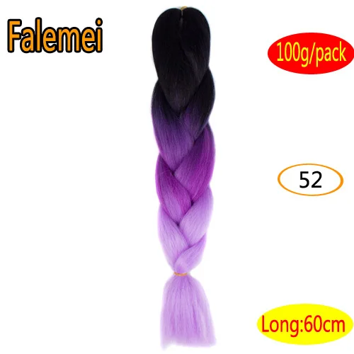 FALEMEI Омбре плетение волос для вязания крючком Твист коса 24inch100/шт высокая температура провода синтетические два тона афро джамбо коса волос - Цвет: #27