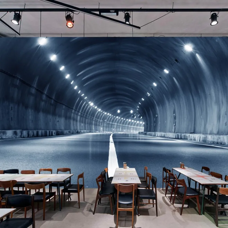 3d фреска на заказ стерео Туннель времени бар КТВ ресторан фоновые фрески