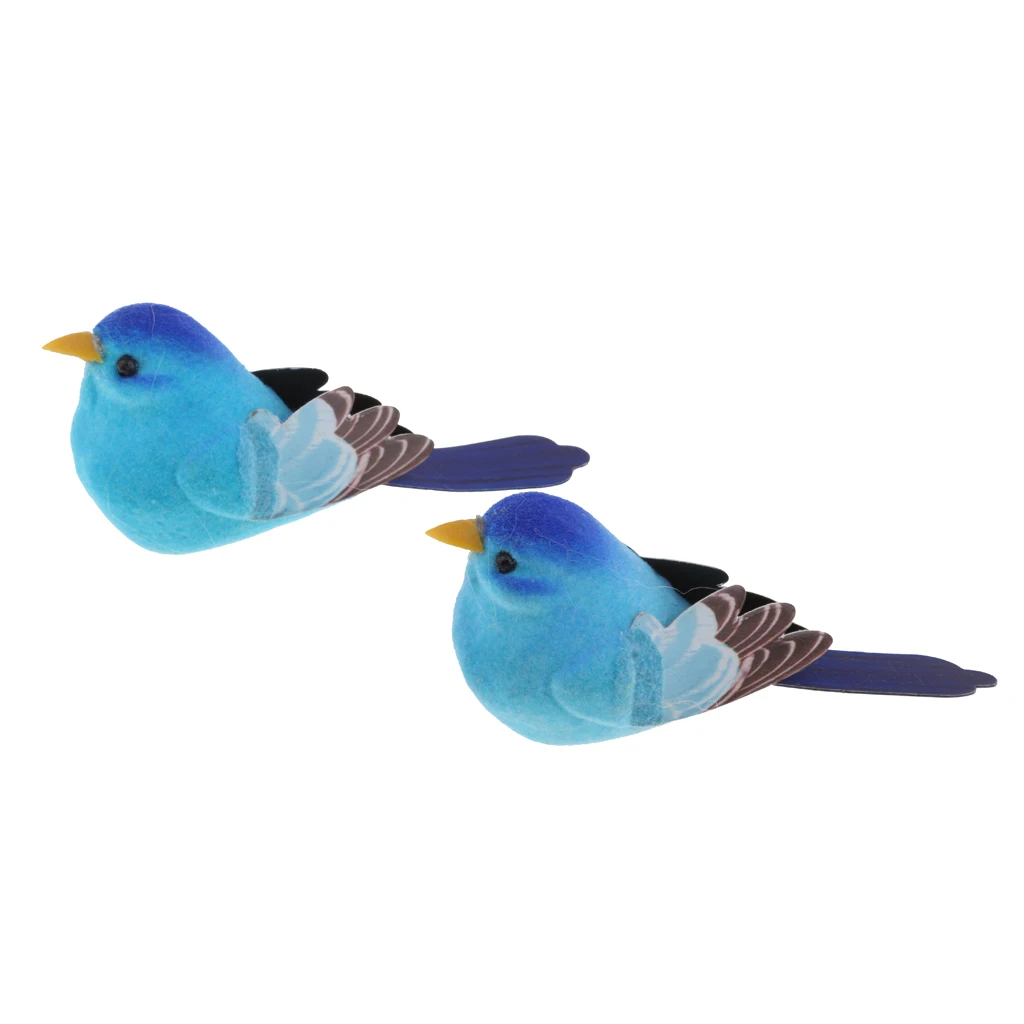 2pcs Artificial Realistic Decor Fake Bird Simulation Home Ornament For Garden Wedding | Дом и сад