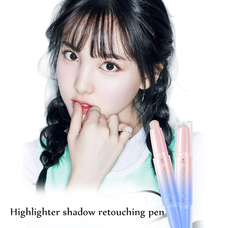 Double Head 3D Bronzer Highlighter Stick Face Makeup Concealer Pen Foundation Cream Texture Contour Pencil Beauty Cosmetic | Красота и
