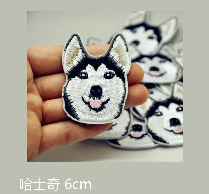 6 см забавная собачка хаски вышивка аппликация утюжок на пришивке эмблема ткани
