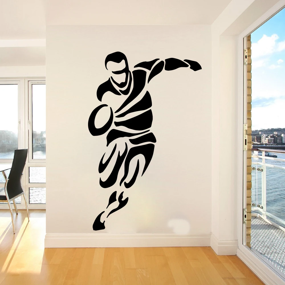 

Large Rugby Player Sport Wall Sticker Bedroom Playroom Football Soccer Athlete Wall Decal Kids Room Vinyl Decor