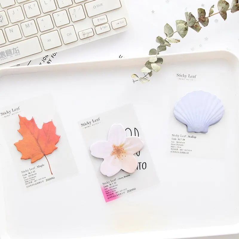 

Coloffice 5PCs Simulation Leaves Memo Pad Small Fresh Creative Sticker Notes Students N times Posted Message Stickers Stationery