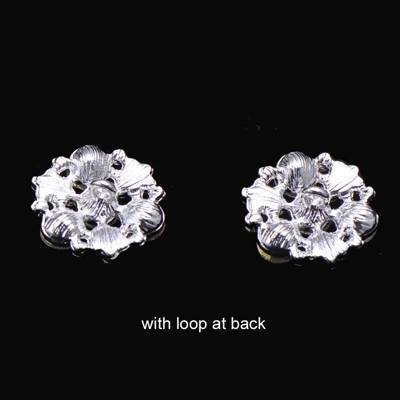 

(S0851) 10pcs/lot, 22mm rhinestone embellishment,silver plating,with loop at back, all clear crystals