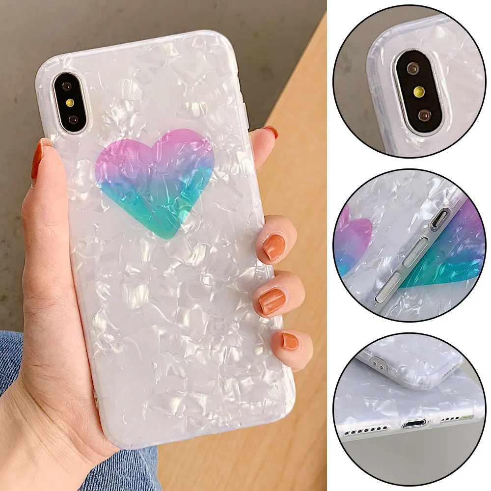 KISSCASE градиентный чехол для телефона с сердечком iPhone 7 X XR XS MAX мягкие чехлы 8 6 6S Plus