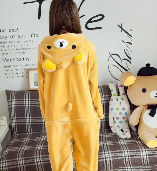 Прекрасный дешевые легко медведь Kigurumi пижамы Аниме Косплэй костюм для взрослых