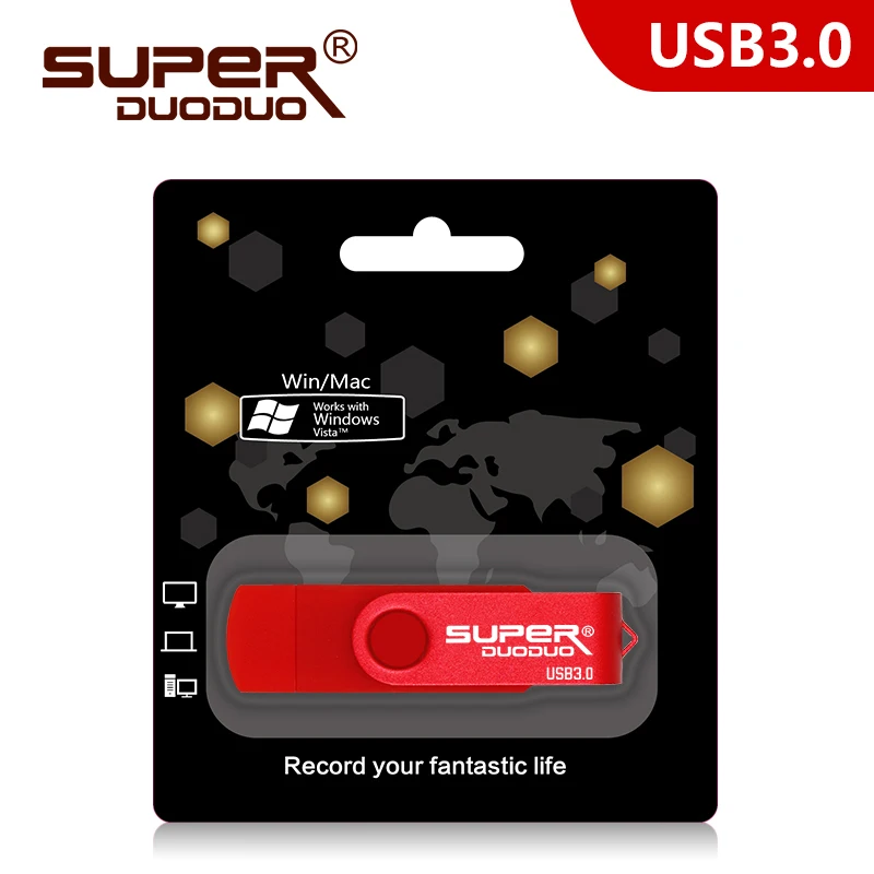 100% Оригинальный USB 3 0 OTG флэш накопитель 128 Гб 64 32 оперативной памяти 16 встроенной