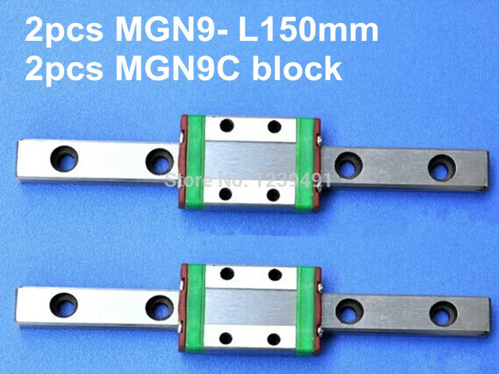 

2pcs 9mm linear rail guide MGN9 150mm with 2pcs mini MGN9C linear block