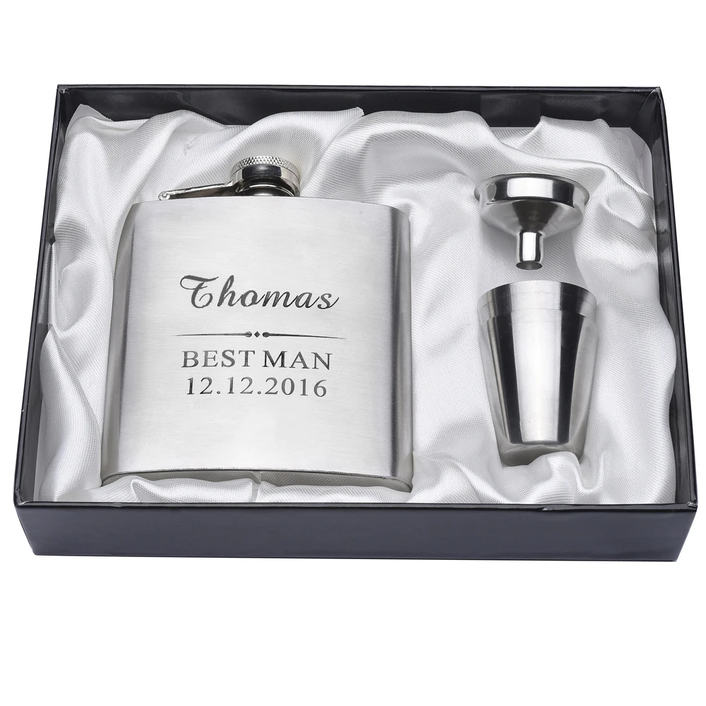 1 набор Серебряная Фляжка с гравировкой 6 унций|gift favor|gift giftsgift valentines day |