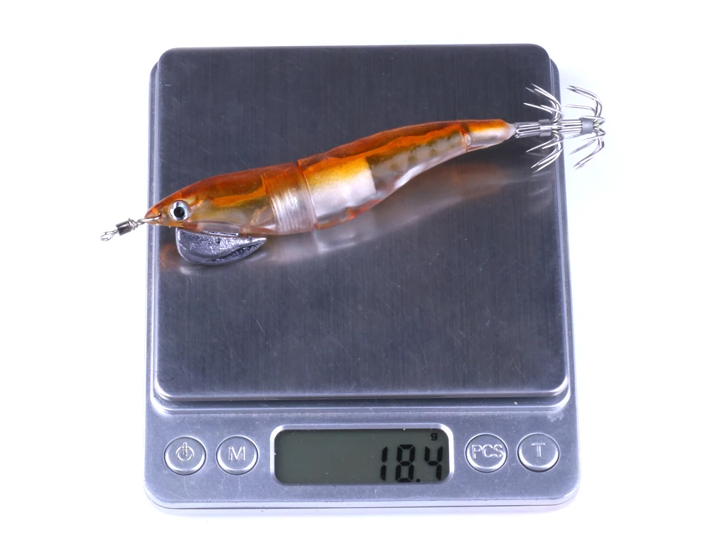 

1pc Electronic Luminous Shrimp Squid 10cm 18.4g Night Fishing Squid Jigs Lure Bass Bait Fish Tackle Equipment Accessory wobbler