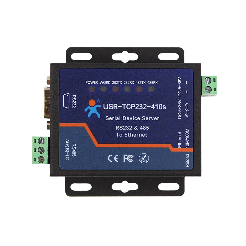 

Dual Serial Port Networking Server Industrial ModbusTCP/RTU Reciprocal RS232/485 to Ethernet 410S