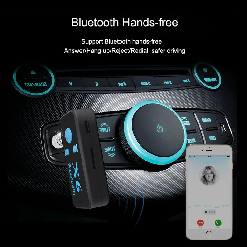 Беспроводной автомобильный аудио стерео 3 0 Bluetooth приемник с микрофоном Aux 5 мм