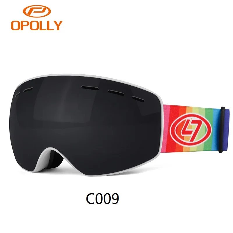 C009 Профессиональные дети HD Vision лыжные очки Детские двойные линзы UV400 Анти-туман маска очки Лыжный Спорт Девочкам Мальчикам сноубордические очки - Цвет: C009