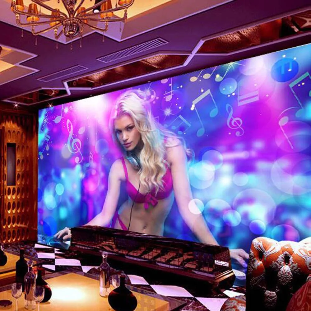KTV фото обои 3d Виниловые Настенные люди гостиная Настенный декор настенные