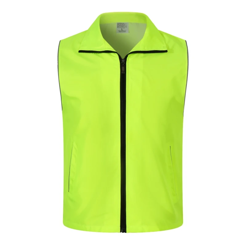 Fluorescent green Advestising жилет индивидуальная Мужская и Женская рабочая одежда Волонтеры на заказ Печать текста логотип мастерская рабочая одежда светоотражающие жилеты - Цвет: Fluorescent green