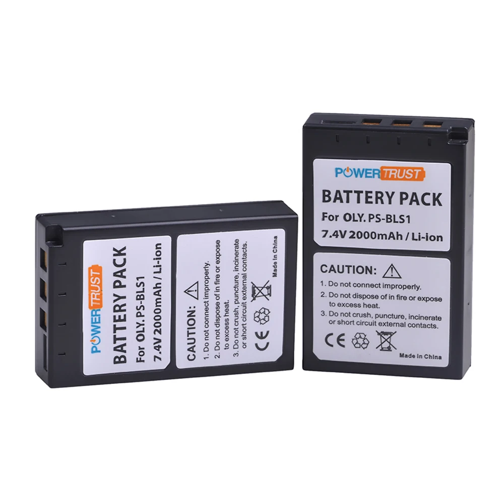 Фотоаккумулятор PowerTrust 2000 мАч BLS 1 BLS1 для фотовспышки OLYMPUS E400 E410 E420 E450 E620|Цифровые