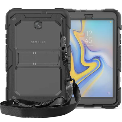 Clear grey Чехол для Samsung Galaxy Tab A 8,0 T387 SM-T387 чехол ударопрочный детский силиконовый чехол с подставкой+ плечевой ремень+ ручка - Цвет: Clear grey