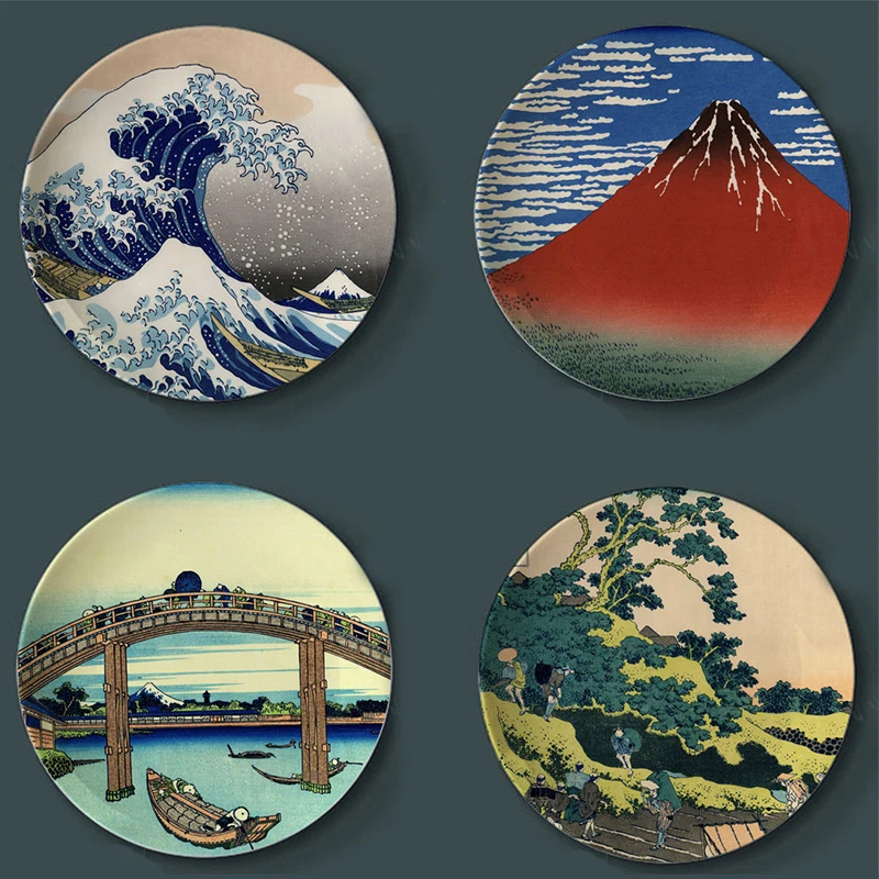 Tomitake Декоративная Тарелка 30 6 дюймов подвесная тарелка Hokusai японский